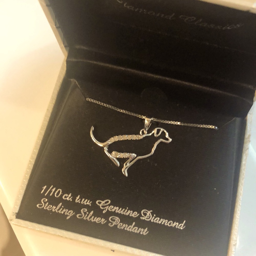 1/10 ct t.w. Genuine diamond sterling silver pendant